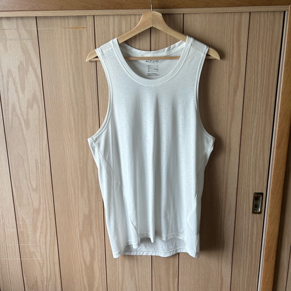 H&M White Cotton Tank Top Sleeveless Crew Neck